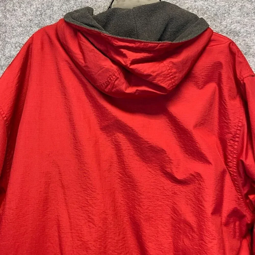 STRUCTURE Sport Jacket Men’s XL Red Charcoal Gray‎ Hooded Reversible Windbreaker